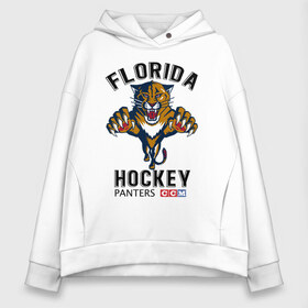 Женское худи Oversize хлопок с принтом FLORIDA PANTERS NHL в Рязани, френч-терри — 70% хлопок, 30% полиэстер. Мягкий теплый начес внутри —100% хлопок | боковые карманы, эластичные манжеты и нижняя кромка, капюшон на магнитной кнопке | cat | florida | hockey | ice | nhl | panters | sport | usa | кошки | нхл | пантеры | спорт | сша | флорида | хоккей