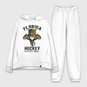 Женский костюм хлопок Oversize с принтом FLORIDA PANTERS NHL в Рязани,  |  | cat | florida | hockey | ice | nhl | panters | sport | usa | кошки | нхл | пантеры | спорт | сша | флорида | хоккей