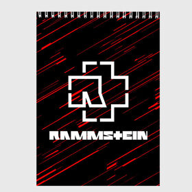 Скетчбук с принтом Rammstein. в Рязани, 100% бумага
 | 48 листов, плотность листов — 100 г/м2, плотность картонной обложки — 250 г/м2. Листы скреплены сверху удобной пружинной спиралью | music | rammstein | rock | индастриал метал | метал группа | музыка | музыкальная группа | немецкая метал группа | рамштайн | рок | хард рок