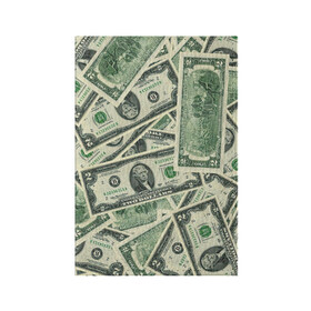 Обложка для паспорта матовая кожа с принтом Доллар в Рязани, натуральная матовая кожа | размер 19,3 х 13,7 см; прозрачные пластиковые крепления | 100 долларов | арт | банкноты | валюта | деньги | доллар | зеленый | рисунок | сто | сто долларов