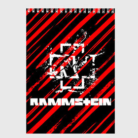 Скетчбук с принтом Rammstein. в Рязани, 100% бумага
 | 48 листов, плотность листов — 100 г/м2, плотность картонной обложки — 250 г/м2. Листы скреплены сверху удобной пружинной спиралью | music | rammstein | rock | индастриал метал | метал группа | музыка | музыкальная группа | немецкая метал группа | рамштайн | рок | хард рок