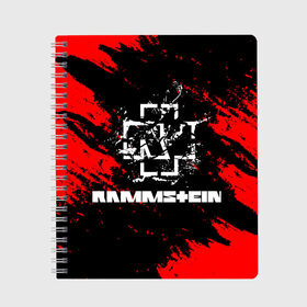 Тетрадь с принтом Rammstein. в Рязани, 100% бумага | 48 листов, плотность листов — 60 г/м2, плотность картонной обложки — 250 г/м2. Листы скреплены сбоку удобной пружинной спиралью. Уголки страниц и обложки скругленные. Цвет линий — светло-серый
 | music | rammstein | rock | индастриал метал | метал группа | музыка | музыкальная группа | немецкая метал группа | рамштайн | рок | хард рок