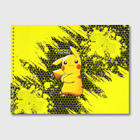 Альбом для рисования с принтом Pikachu Pika Pika в Рязани, 100% бумага
 | матовая бумага, плотность 200 мг. | Тематика изображения на принте: pika | pikachu | аниме | детская | детям | игры | молния | мышка | мышь | пика | пикачу | покемон | покемоны