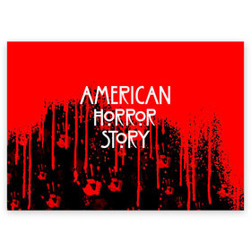 Поздравительная открытка с принтом American Horror Story. в Рязани, 100% бумага | плотность бумаги 280 г/м2, матовая, на обратной стороне линовка и место для марки
 | Тематика изображения на принте: american horror story | netflix | американ хоррор стори | американская история ужасов | драма | загадочные события | кино | мини сериал | нетфликс | очень странные дела | сериалы | триллер | ужасы | фантастика