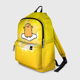 Рюкзак 3D с принтом Gudetama в Рязани, 100% полиэстер | лямки с регулируемой длиной, сверху петелька, чтобы рюкзак можно было повесить на вешалку. Основное отделение закрывается на молнию, как и внешний карман. Внутри два дополнительных кармана, один из которых закрывается на молнию. По бокам два дополнительных кармашка | Тематика изображения на принте: gudetama | анимешное яйцо | гудетама | желток | стекающее яйцо | яичница