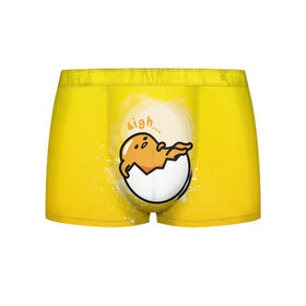 Мужские трусы 3D с принтом Gudetama в Рязани, 50% хлопок, 50% полиэстер | классическая посадка, на поясе мягкая тканевая резинка | gudetama | анимешное яйцо | гудетама | желток | стекающее яйцо | яичница