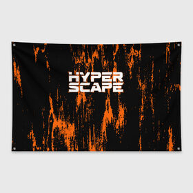 Флаг-баннер с принтом Hyper Scape в Рязани, 100% полиэстер | размер 67 х 109 см, плотность ткани — 95 г/м2; по краям флага есть четыре люверса для крепления | esport | games | hyper scape | twitch | игроки | игролюбители | игроманы | игры | киберспорт | королевская битва | корона | твич | хупер скайп | хупер скайпе