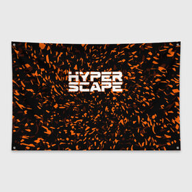 Флаг-баннер с принтом Hyper Scape в Рязани, 100% полиэстер | размер 67 х 109 см, плотность ткани — 95 г/м2; по краям флага есть четыре люверса для крепления | esport | games | hyper scape | twitch | игроки | игролюбители | игроманы | игры | киберспорт | королевская битва | корона | твич | хупер скайп | хупер скайпе