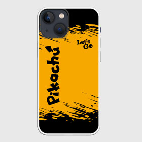 Чехол для iPhone 13 mini с принтом Pikachu blackyellow в Рязани,  |  | battle | drawing | entei | lugia | metagross | pikachu | pokemon | zapdos | брок | бульбазавр | детектив | монстр | пикачу | покемон | эш
