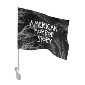 Флаг для автомобиля с принтом American Horror Story. в Рязани, 100% полиэстер | Размер: 30*21 см | american horror story | netflix | американ хоррор стори | американская история ужасов | драма | загадочные события | кино | мини сериал | нетфликс | очень странные дела | сериалы | триллер | ужасы | фантастика