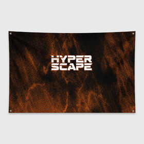 Флаг-баннер с принтом Hyper Scape в Рязани, 100% полиэстер | размер 67 х 109 см, плотность ткани — 95 г/м2; по краям флага есть четыре люверса для крепления | esport | games | hyper scape | twitch | игроки | игролюбители | игроманы | игры | киберспорт | королевская битва | корона | твич | хупер скайп | хупер скайпе