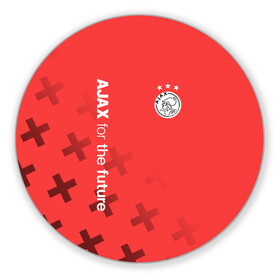 Коврик для мышки круглый с принтом Ajax Amsterdam в Рязани, резина и полиэстер | круглая форма, изображение наносится на всю лицевую часть | ajax | fc ajax | аякс | фк аякс | футбол