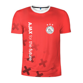 Мужская футболка 3D спортивная с принтом Ajax Amsterdam в Рязани, 100% полиэстер с улучшенными характеристиками | приталенный силуэт, круглая горловина, широкие плечи, сужается к линии бедра | ajax | fc ajax | аякс | фк аякс | футбол