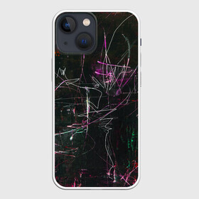 Чехол для iPhone 13 mini с принтом Doter в Рязани,  |  | Тематика изображения на принте: abstraction | lines | paint | spots | stains | абстракция | краска | линии | пятна | разводы