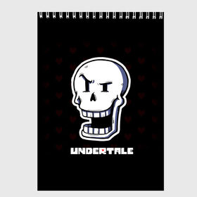 Скетчбук с принтом UNDERTALE в Рязани, 100% бумага
 | 48 листов, плотность листов — 100 г/м2, плотность картонной обложки — 250 г/м2. Листы скреплены сверху удобной пружинной спиралью | sans | undertale | андертале | андертейл | игра | подземная история | подземная сказка | санс | ундертале