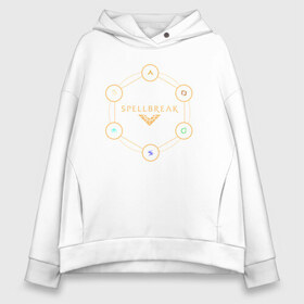 Женское худи Oversize хлопок с принтом SPELLBREAK в Рязани, френч-терри — 70% хлопок, 30% полиэстер. Мягкий теплый начес внутри —100% хлопок | боковые карманы, эластичные манжеты и нижняя кромка, капюшон на магнитной кнопке | break | pyromancer | royal battle | spell | spell break | spellbreak | stoneshaper | tempest | toxicologist | toxicologist spellbreak | игра | королевская битва | магические перчатки | магия | фентези