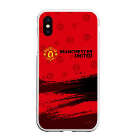 Чехол для iPhone XS Max матовый с принтом MANCHESTER UNITED в Рязани, Силикон | Область печати: задняя сторона чехла, без боковых панелей | club | footbal | logo | manchester | united | знак | клуб | лого | логотип | логотипы | манчестер | символ | символы | форма | футбол | футбольная | футбольный | юнайтед