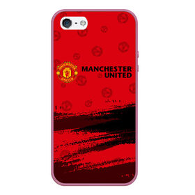 Чехол для iPhone 5/5S матовый с принтом MANCHESTER UNITED в Рязани, Силикон | Область печати: задняя сторона чехла, без боковых панелей | club | footbal | logo | manchester | united | знак | клуб | лого | логотип | логотипы | манчестер | символ | символы | форма | футбол | футбольная | футбольный | юнайтед