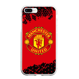 Чехол для iPhone 7Plus/8 Plus матовый с принтом MANCHESTER UNITED в Рязани, Силикон | Область печати: задняя сторона чехла, без боковых панелей | 