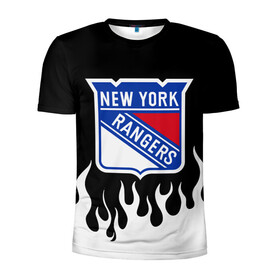 Мужская футболка 3D спортивная с принтом Нью-Йорк Рейнджерс в Рязани, 100% полиэстер с улучшенными характеристиками | приталенный силуэт, круглая горловина, широкие плечи, сужается к линии бедра | hockey | new york | new york rangers | nhl | rangers | usa | нхл | нью йорк | нью йорк рейнджерс | рейнджерс | спорт | сша | хоккей | шайба