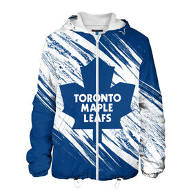 Мужская куртка 3D с принтом Toronto Maple Leafs, в Рязани, ткань верха — 100% полиэстер, подклад — флис | прямой крой, подол и капюшон оформлены резинкой с фиксаторами, два кармана без застежек по бокам, один большой потайной карман на груди. Карман на груди застегивается на липучку | hockey | maple leafs | nhl | toronto | toronto maple leafs | usa | мейпл лифс | нхл | спорт | сша | торонто | торонто мейпл лифс | хоккей | шайба