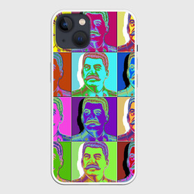 Чехол для iPhone 13 с принтом Stalin pop art в Рязани,  |  | chief | color | eyes | moustache | pop art | stalin | view | взгляд | вождь | глаза | поп  арт | сталин | усы | цвет