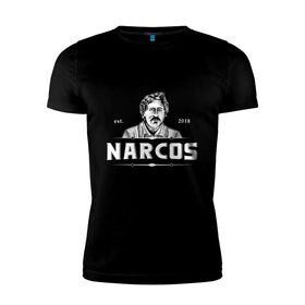 Мужская футболка хлопок Slim с принтом Narcos: Rise of the Cartels в Рязани, 92% хлопок, 8% лайкра | приталенный силуэт, круглый вырез ворота, длина до линии бедра, короткий рукав | cartel | narcos | pablo escobar | пабло эскобар | сериал | сериалы