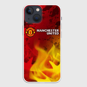 Чехол для iPhone 13 mini с принтом MANCHESTER UNITED в Рязани,  |  | club | footbal | logo | manchester | united | знак | клуб | лого | логотип | логотипы | манчестер | символ | символы | форма | футбол | футбольная | футбольный | юнайтед