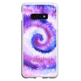 Чехол для Samsung S10E с принтом TIE-DYE PURPLE в Рязани, Силикон | Область печати: задняя сторона чехла, без боковых панелей | Тематика изображения на принте: dye | multicolor | tie | trend | акварель | брызги | градиент | дай | колор | краски | красочная | мульти | потёки | пятна | радуга | радужная | тай | тайдай | текстура | тренд | хиппи