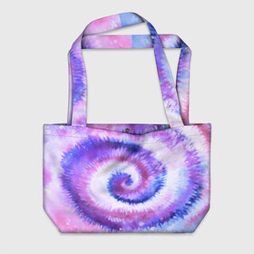 Пляжная сумка 3D с принтом TIE-DYE PURPLE в Рязани, 100% полиэстер | застегивается на металлическую кнопку; внутренний карман застегивается на молнию. Стенки укреплены специальным мягким материалом, чтобы защитить содержимое от несильных ударов
 | dye | multicolor | tie | trend | акварель | брызги | градиент | дай | колор | краски | красочная | мульти | потёки | пятна | радуга | радужная | тай | тайдай | текстура | тренд | хиппи