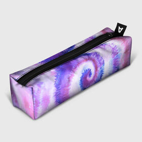 Пенал 3D с принтом TIE-DYE PURPLE в Рязани, 100% полиэстер | плотная ткань, застежка на молнии | Тематика изображения на принте: dye | multicolor | tie | trend | акварель | брызги | градиент | дай | колор | краски | красочная | мульти | потёки | пятна | радуга | радужная | тай | тайдай | текстура | тренд | хиппи