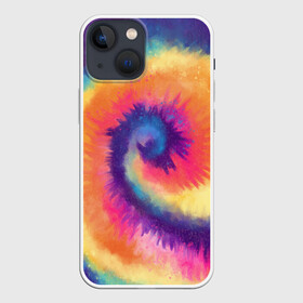 Чехол для iPhone 13 mini с принтом TIE DYE MULTICOLOR в Рязани,  |  | dye | multicolor | tie | trend | акварель | брызги | градиент | дай | колор | краски | красочная | мульти | потёки | пятна | радуга | радужная | тай | тайдай | текстура | тренд | хиппи