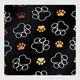 Магнитный плакат 3Х3 с принтом Лапки в Рязани, Полимерный материал с магнитным слоем | 9 деталей размером 9*9 см | animal | животные | лапки | лапы | следы лап | собачьи следы | текстуры