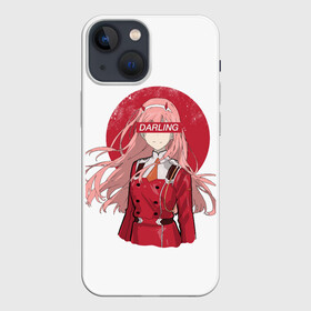 Чехол для iPhone 13 mini с принтом Darling Zero Two White в Рязани,  |  | 002 | ahegao | anime | darling | franx | franxx | girl | girls | in | senpai | the | two | waifu | zero | zerotwo | аниме | ахегао | вайфу | девушка | семпай | сенпай | тян