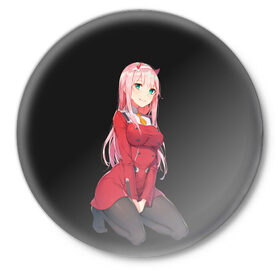 Значок с принтом ZeroTwo (Darling in the Franx) в Рязани,  металл | круглая форма, металлическая застежка в виде булавки | 002 | ahegao | anime | darling | franx | franxx | girl | girls | in | senpai | the | two | waifu | zero | zerotwo | аниме | ахегао | вайфу | девушка | семпай | сенпай | тян