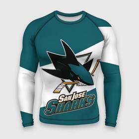 Мужской рашгард 3D с принтом Сан Хосе Шаркс в Рязани,  |  | hockey | nhl | san jose | san jose sharks | sharks | usa | нхл | сан хосе | сан хосе шаркс | спорт | сша | хоккей | шайба | шаркс