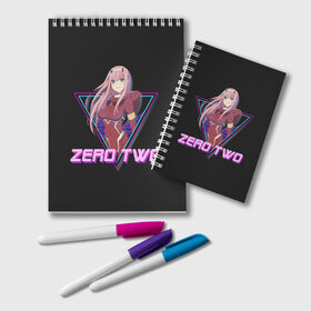 Блокнот с принтом ZeroTwo (Darling in the Franx) в Рязани, 100% бумага | 48 листов, плотность листов — 60 г/м2, плотность картонной обложки — 250 г/м2. Листы скреплены удобной пружинной спиралью. Цвет линий — светло-серый
 | Тематика изображения на принте: 002 | 02 | ahegao | anime | darling | franx | franxx | girl | girls | in | senpai | the | two | waifu | zero | zerotwo | аниме | ахегао | вайфу | девушка | семпай | сенпай | тян