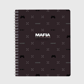 Тетрадь с принтом Mafia Definitive Edition в Рязани, 100% бумага | 48 листов, плотность листов — 60 г/м2, плотность картонной обложки — 250 г/м2. Листы скреплены сбоку удобной пружинной спиралью. Уголки страниц и обложки скругленные. Цвет линий — светло-серый
 | city | definitive | edition | heaven | lost | mafia | mlg | of | the | tommy | игра | лого | мафия | трилогия