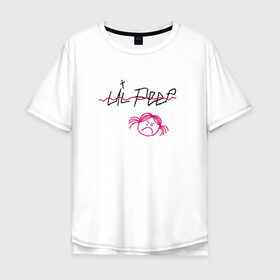 Мужская футболка хлопок Oversize с принтом LIL PEEP (front & back) в Рязани, 100% хлопок | свободный крой, круглый ворот, “спинка” длиннее передней части | lil peep | lil peep art | logo lil peep | love | rap | альбомы | лил пип | лове | лого | логтип | любовь | музыка | музыкант | паук | певец | рэп | рэпер | скорпион