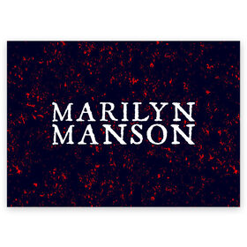 Поздравительная открытка с принтом MARILYN MANSON / М. МЭНСОН в Рязани, 100% бумага | плотность бумаги 280 г/м2, матовая, на обратной стороне линовка и место для марки
 | logo | manson | marilyn | music | rock | группа | лого | логотип | логотипы | менсон | мерилин | мерлин | музыка | мэнсон | мэрилин | рок | символ