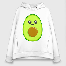 Женское худи Oversize хлопок с принтом Avocado Kawaii в Рязани, френч-терри — 70% хлопок, 30% полиэстер. Мягкий теплый начес внутри —100% хлопок | боковые карманы, эластичные манжеты и нижняя кромка, капюшон на магнитной кнопке | Тематика изображения на принте: avocado | avokado | kawai | kawaii | авакадо | авокадо | каваи | кавай | кавайи | кавайный | милые создания | мимими | мимишный | овокадо | персея | растения | рисунок | фрукт | фрукты