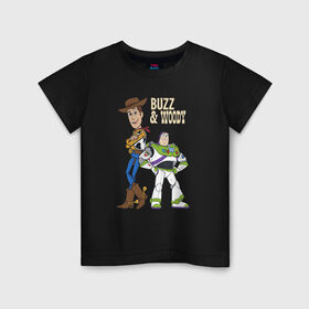 Детская футболка хлопок с принтом Buzz&Woody в Рязани, 100% хлопок | круглый вырез горловины, полуприлегающий силуэт, длина до линии бедер | buzz lightyear | disney | pixar | toy story | vdkimel | woody | базз лайтер | вуди | дисней | история игрушек | пиксар