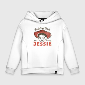 Детское худи Oversize хлопок с принтом Jessie в Рязани, френч-терри — 70% хлопок, 30% полиэстер. Мягкий теплый начес внутри —100% хлопок | боковые карманы, эластичные манжеты и нижняя кромка, капюшон на магнитной кнопке | Тематика изображения на принте: disney | jessie | pixar | toy story | vdkimel | джесси | дисней | история игрушек | пиксар