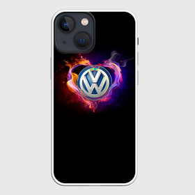 Чехол для iPhone 13 mini с принтом Volkswagen в Рязани,  |  | love vw | volkswagen | vw | vw в сердце | vw значок | vw лого | vw марка | vw эмблема | wv | горящее сердце | значок vw | значок фольксваген | лого автомобиля | лого вольцваген | логотип vw | люблю vw | люблю фольксваген