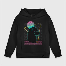 Детское худи Oversize хлопок с принтом Vaporwave Alpaca в Рязани, френч-терри — 70% хлопок, 30% полиэстер. Мягкий теплый начес внутри —100% хлопок | боковые карманы, эластичные манжеты и нижняя кромка, капюшон на магнитной кнопке | Тематика изображения на принте: 80s | 80е | 90s | 90е | cute | gradient | retro | retrowave | style | sun | альпака | вапорвейв | вейпорвейв | геометрия | градиент | дым | животное | животные | лама | мех | милая | овечка | овца | паровая волна | прикол | ретро