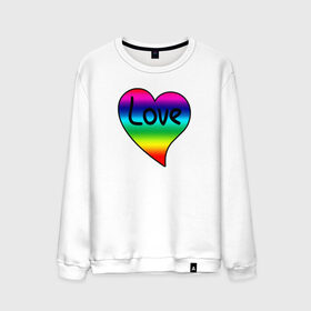 Мужской свитшот хлопок с принтом Rainbow Love в Рязани, 100% хлопок |  | heart | love is | love you | valentines day | бабушка | валентинка | влюбленные | девушке | жена | лучшая | любимая | люблю | любовь | мама | молодожены | подарок | радуга | радужный | романтика | свадебные | свадьба