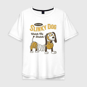 Мужская футболка хлопок Oversize с принтом Slinky Dog в Рязани, 100% хлопок | свободный крой, круглый ворот, “спинка” длиннее передней части | disney | pixar | slinky dog | toy story | vdkimel | дисней | история игрушек | пиксар