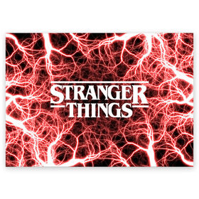 Поздравительная открытка с принтом Stranger Things. в Рязани, 100% бумага | плотность бумаги 280 г/м2, матовая, на обратной стороне линовка и место для марки
 | Тематика изображения на принте: normal people scare me | stranger things | детектив | драма | кино | очень странные дела | сериалы | странгер тхингс | триллер | уилл | фантастика | фильмы | хоукинс