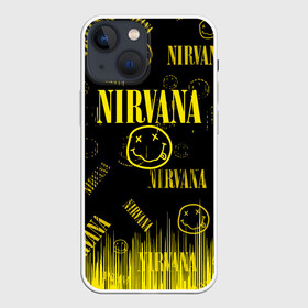 Чехол для iPhone 13 mini с принтом Nirvana. в Рязани,  |  | music | nirvana | rock | smile | американская рок группа | гранж | известные личности | крист новоселич | курт кобейн | музыка | музыканты | нирвана | панк рок | певцы | рок | смайл | хард рок | хэви металл