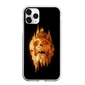 Чехол для iPhone 11 Pro Max матовый с принтом Golden Skull в Рязани, Силикон |  | cool | cyborg | decoration | fashion | fear | ghost | haloween | head | horror | robot | skeleton | skull | technology | голова | киборг | круто | мода | призрак | робот | скелет | технологии | ужас | украшение | хеллоуин | череп